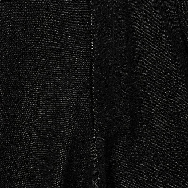 black denim culotte shorts